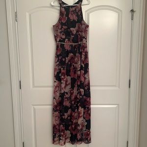 Navy floral dressy maxi dress size 16